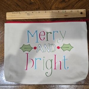 Thirty-One Merry and Bright Pouch with Red and Green Accents